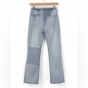 Good Hart Womens Windsor Straight Crop Jean Size 4 Blue Light Wash Patch Stretch